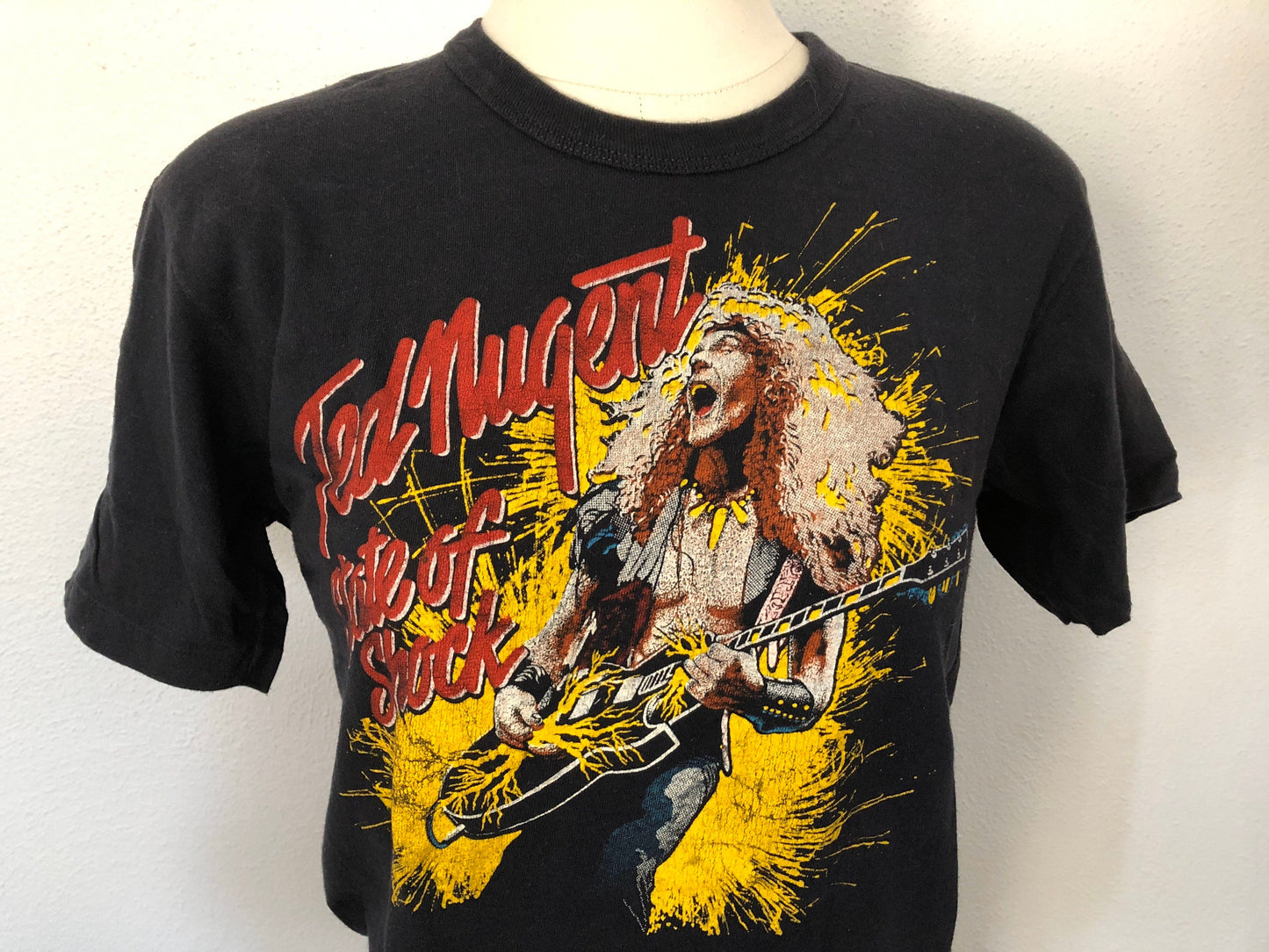 Ted Nugent Tour T-Shirt 1979 State of Shock Live at Mile High Tee Arrowhead Stadium Vintage Concert T-shirt