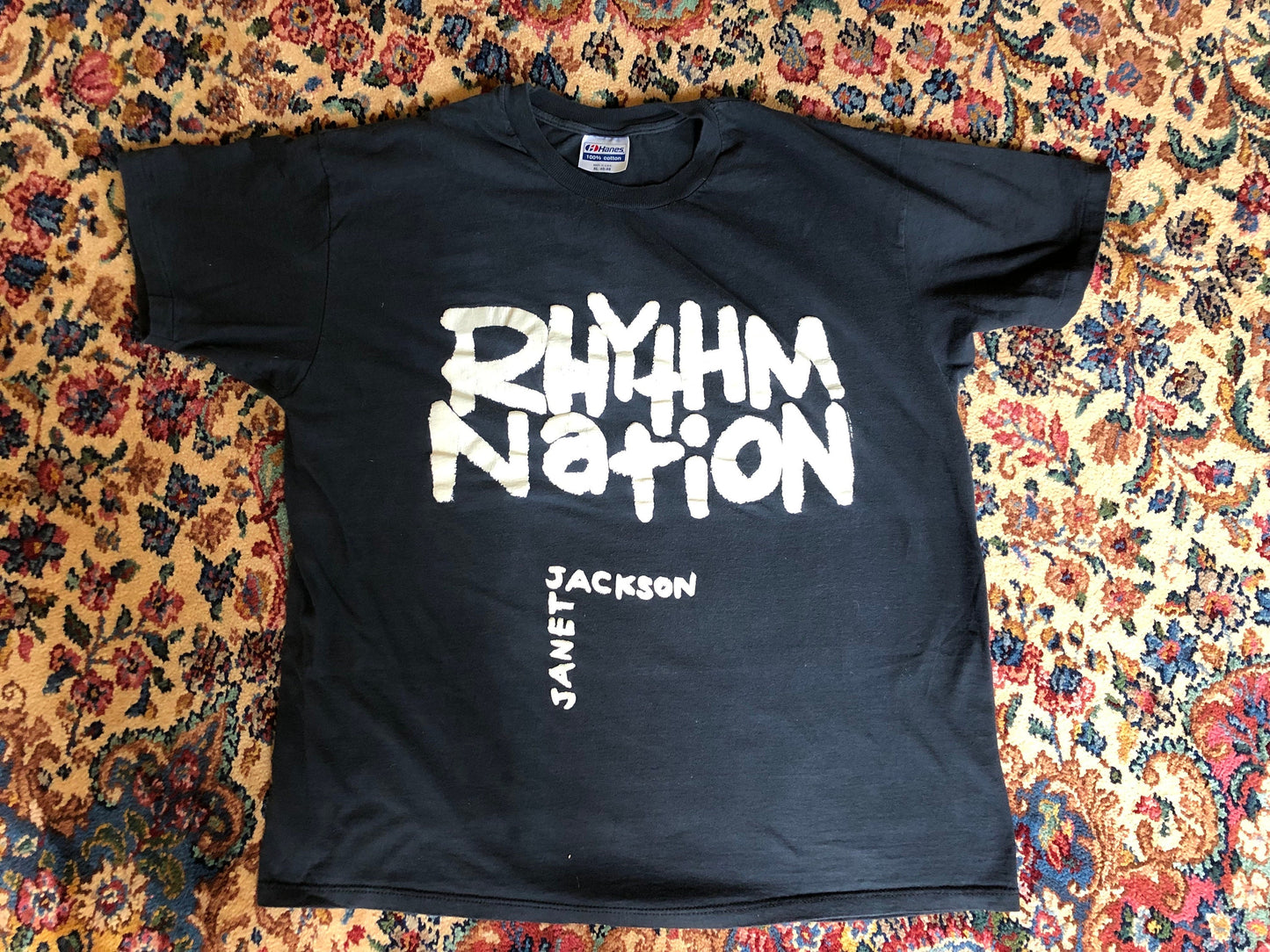 Janet Jackson 1814 Rhythm Nation Concert Tshirt Souvenir Authentic Screen Stars Size Large 1990's Concert T-Shirts