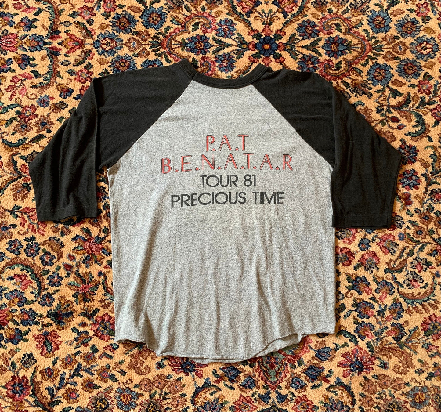 Pat Benatar 1981 Precious Time Tour Raglan, Concert T-Shirt, Baseball T-shirt, Souvenir
