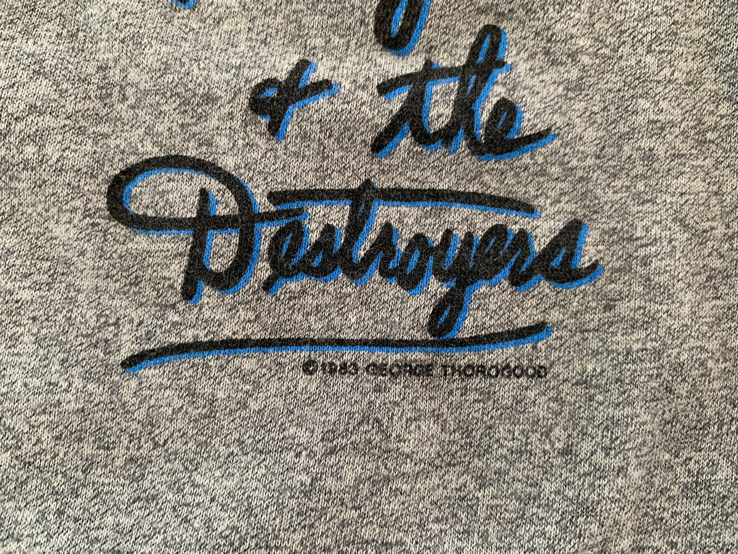 George Thorogood and the Destroyers Raglan Grey and Black, Vintage Concert Tee Shirt, Authentic 1983 Rare Band T-Shirt, Made in USA