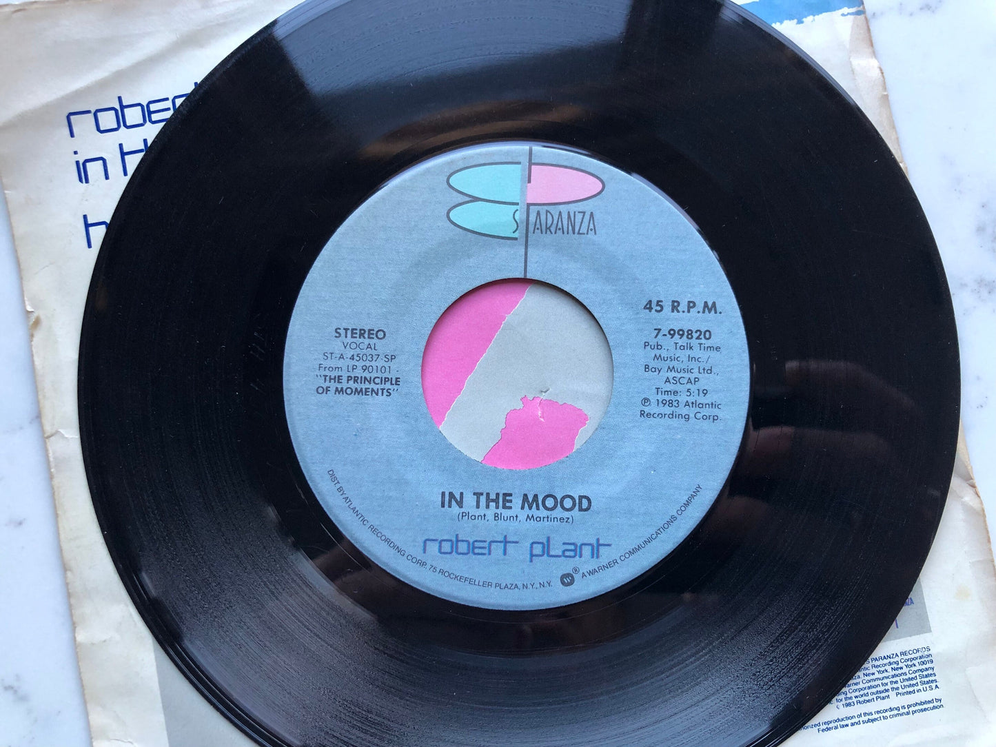 Robert Plant • In the Mood • Horizontal Departure • 7-99820 • Robert Plant Singles • 45rpm • Classic Rock Singles