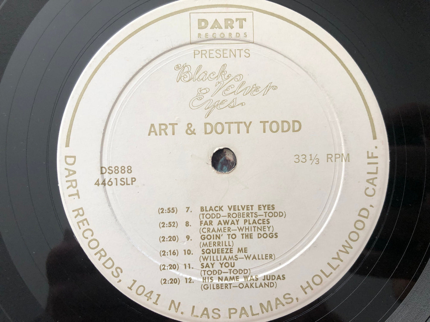 Art And Dotty Todd | Black Velvet Eyes | 1950's Chanson Pop Records | Dart Records DS888 | AUTOGRAPHED Signed | Henri Beau Orchestra