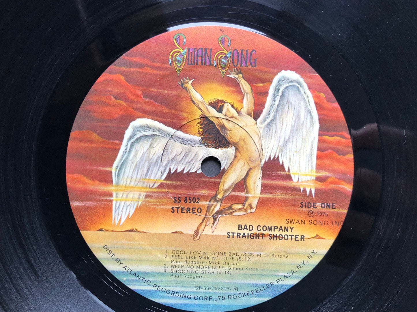 Bad Company Straight Shooter Swan Song SS8502, Vintage Vinyl Record, 1975 Original PRC Pressing Arena Rock Record