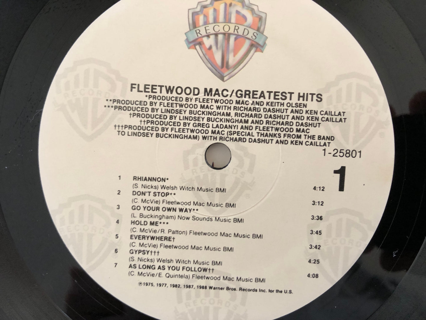 Fleetwood Mac Greatest Hits 1988 Original 9 25801-1, Vintage Vinyl, 1980's Fleetwood Mac, Best of Fleetwood Mac