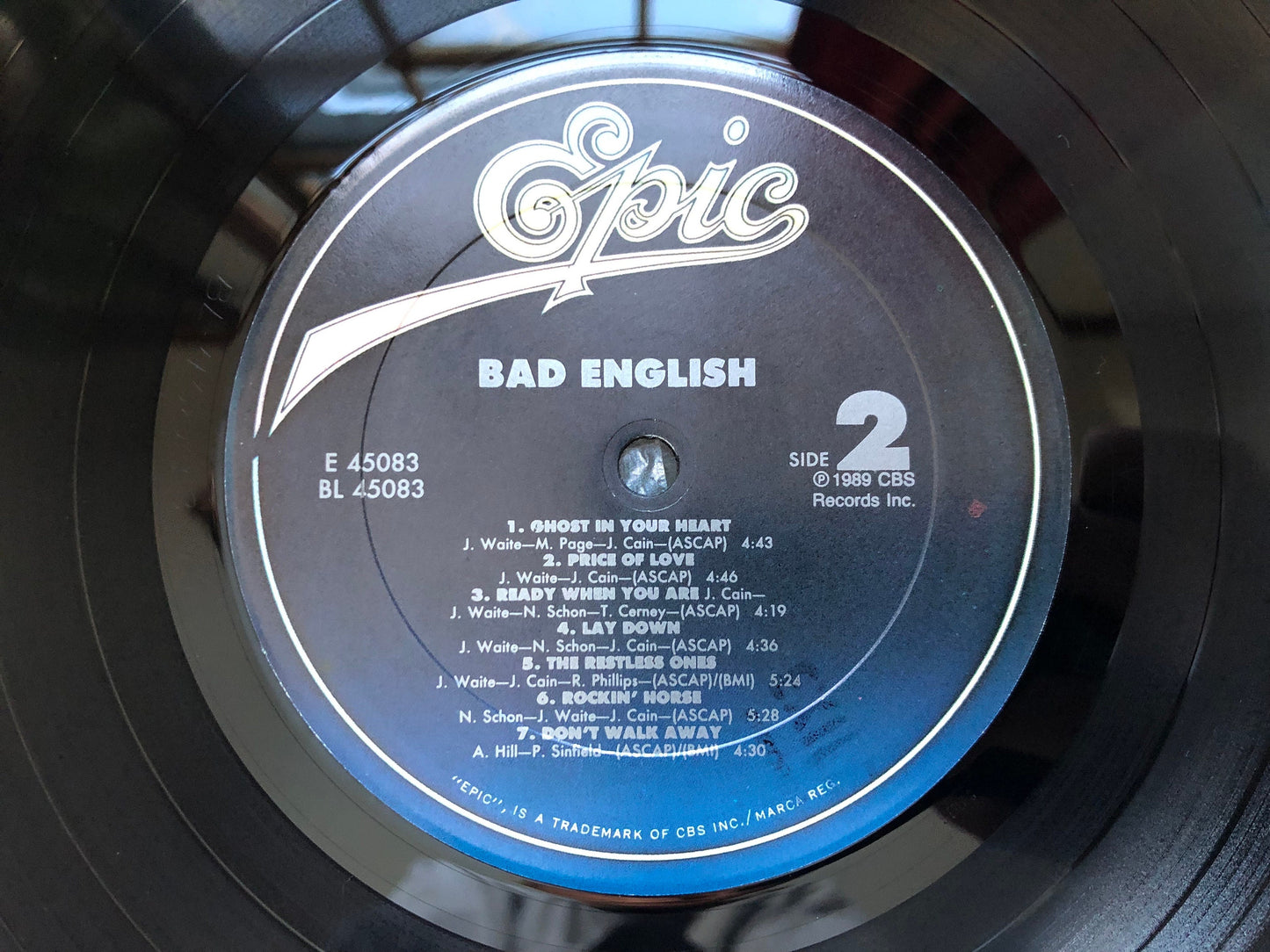 Bad English (Self Titled) Bad English Epic OE 45083 1989 Original Vintage Vinyl VG Rare John Waite, Journey, The Baby's