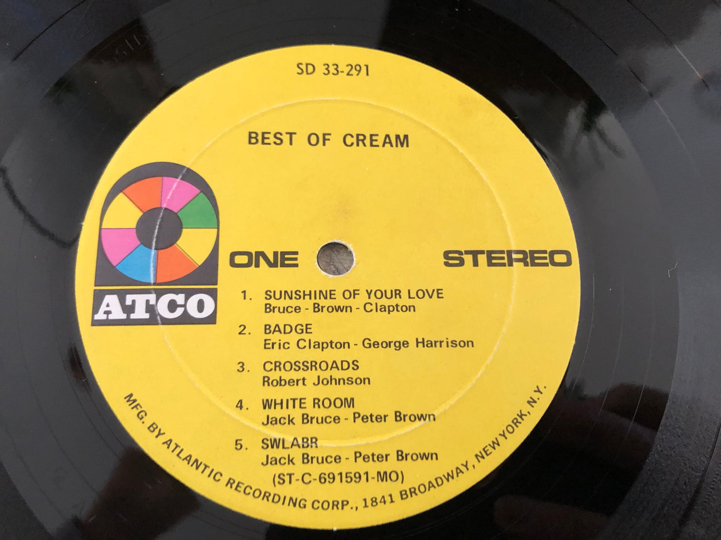 Cream Best of Cream 1969 Atco SD 33-291 Monarch Pressing Vintage Vinyl Records 1960's Psychedelic Records Eric Clapton, Ginger Baker