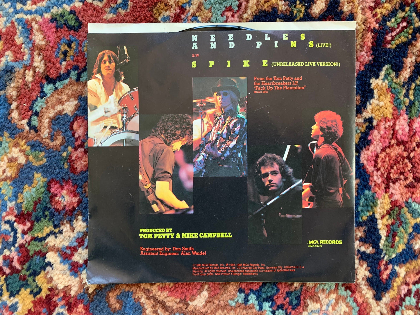 Tom Petty and the Heartbreakers with Stevie Nicks Needles And Pins (Live!), Spike MCA52772 Records 1986 Vintage Vinyl Records 80's Tom Petty