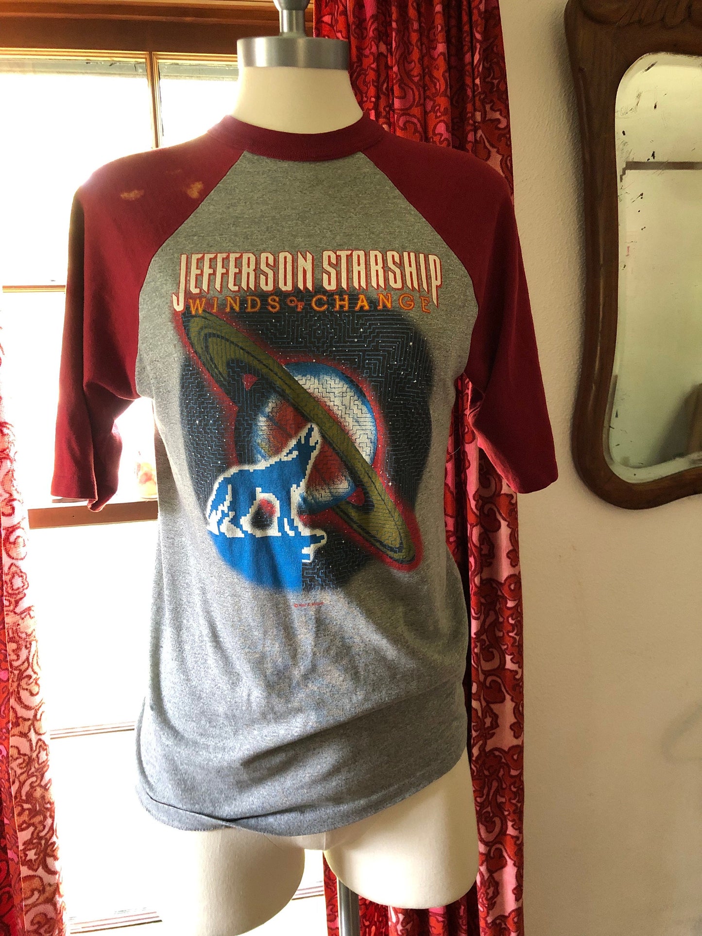 1982 Vintage Jefferson Starship • Winds of Change • Concert Tee Shirt • Authentic • Rare Jefferson Statship Raglan • Single Stitch Band Tees