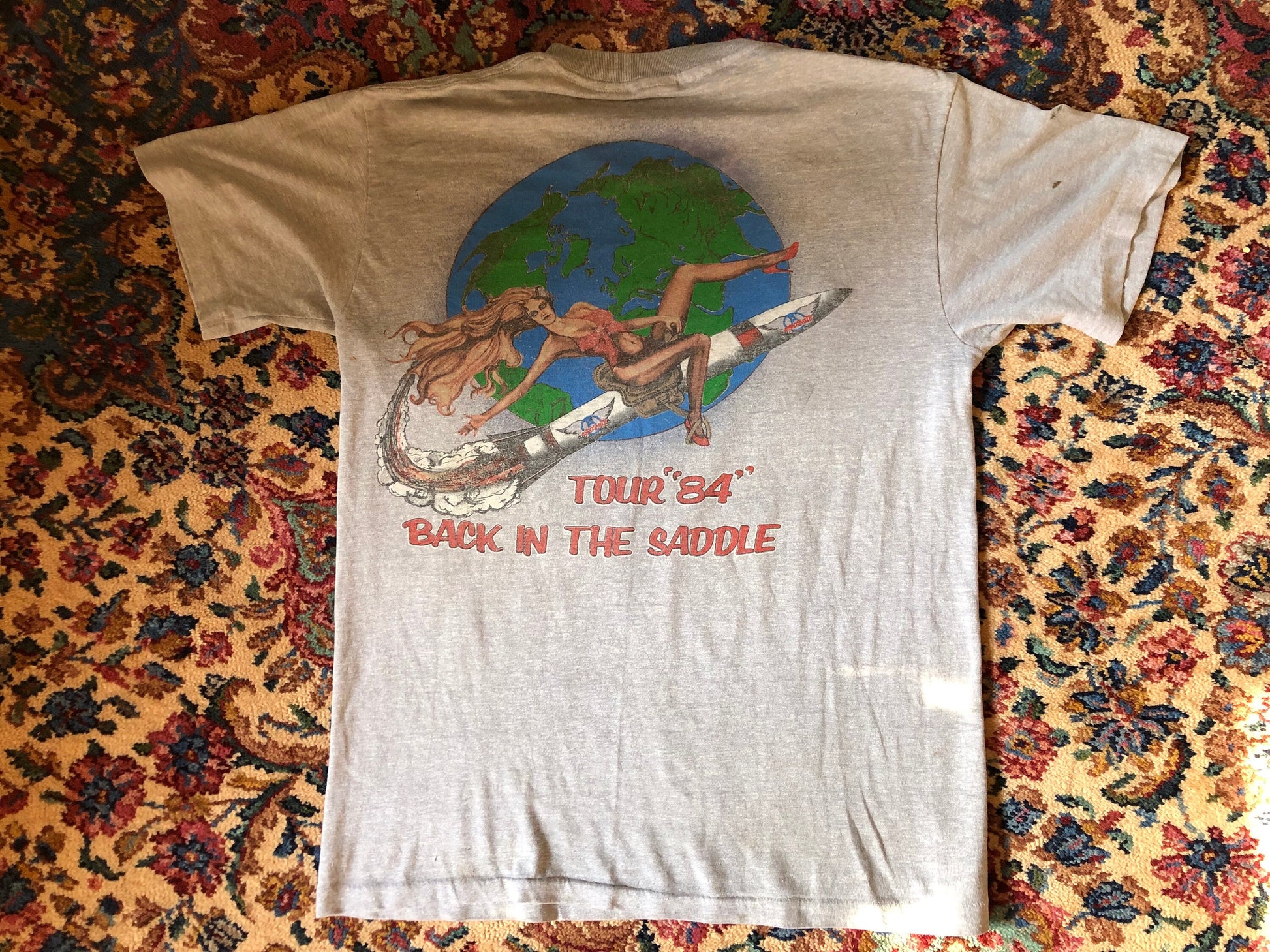 Aerosmith 1984 Back In The Saddle Tour Concert T-Shirt • Vintage Aerosmith Tee Shirt • Steven Tyler • Joe Perry • Vintage Concert Tshirts