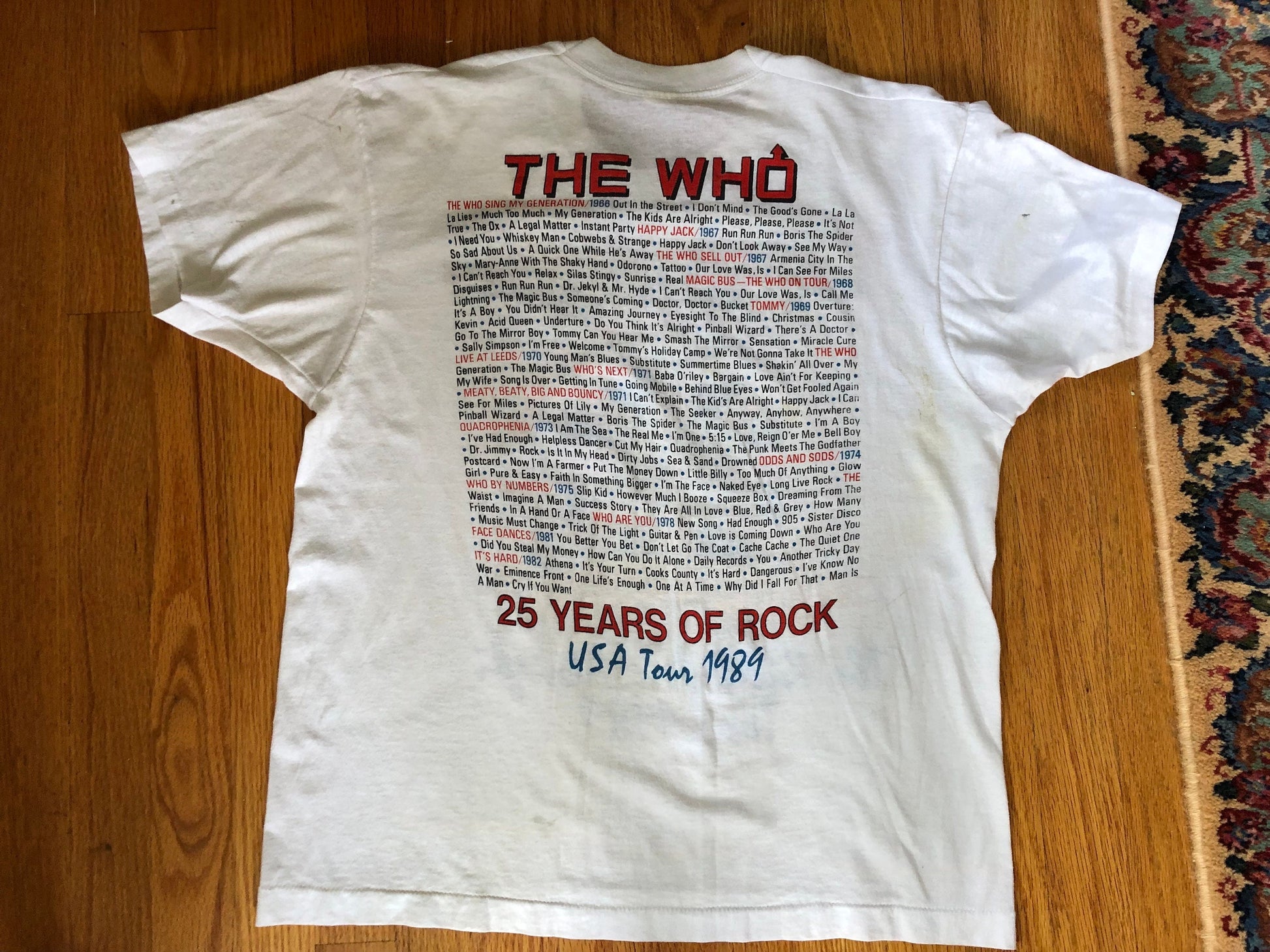 The Who • The Kids Alright 25th Anniversary Tour • Original 1989 Vintage Concert T-shirt Large• Pete Townshend • Roger Daltrey • Keith Moon
