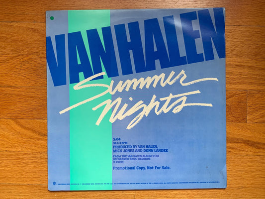 Van Halen Summer Nights 33 1/3 12" records Original 1986 Vintage Vinyl Warner Bros. Records PROMO PRO A-2523