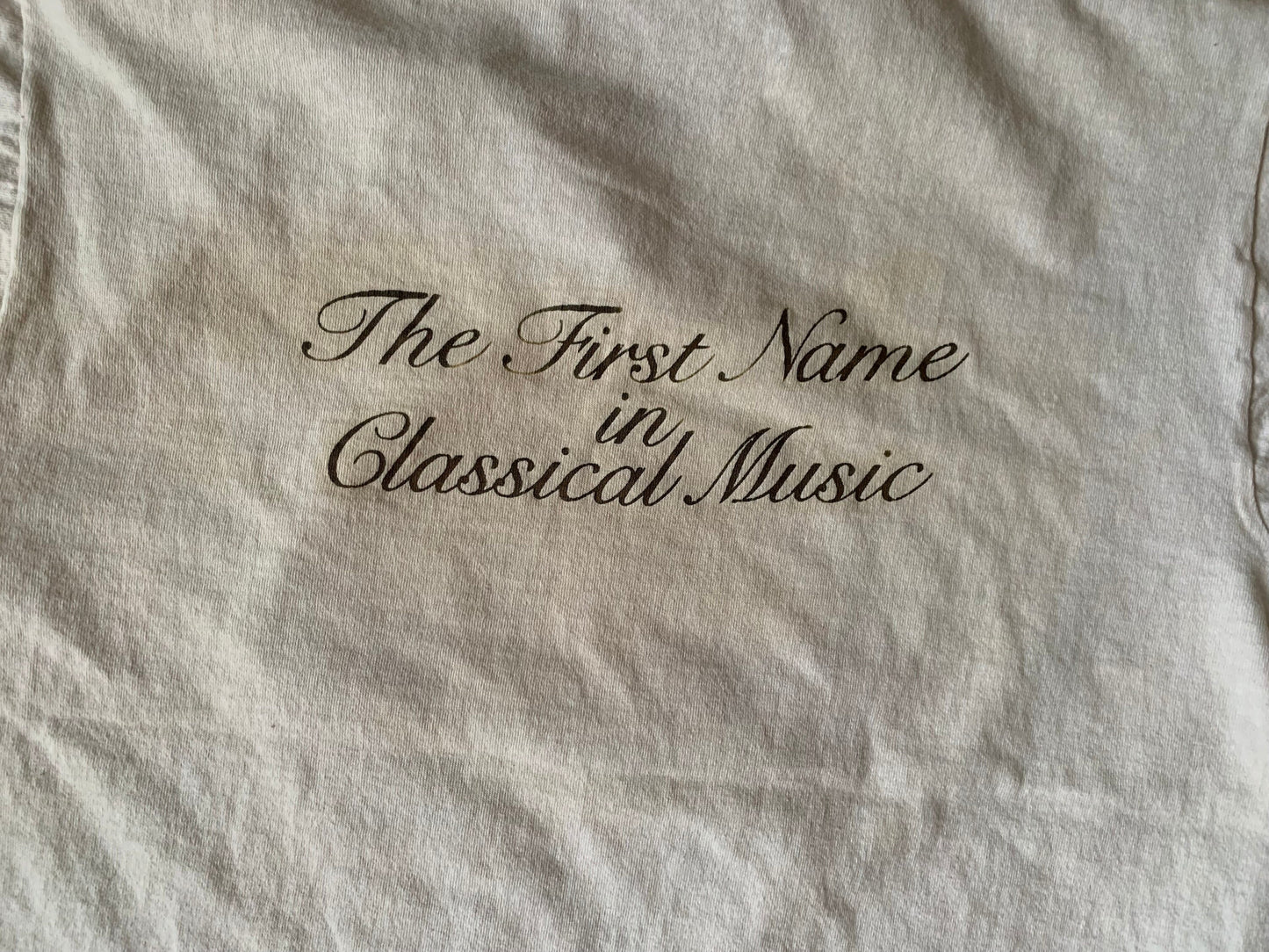 1990's RCA Victor Red Seal T-Shirt, The First Name in Classical Music, Raised Lettering, Size Large, Made in USA, 100% cotton