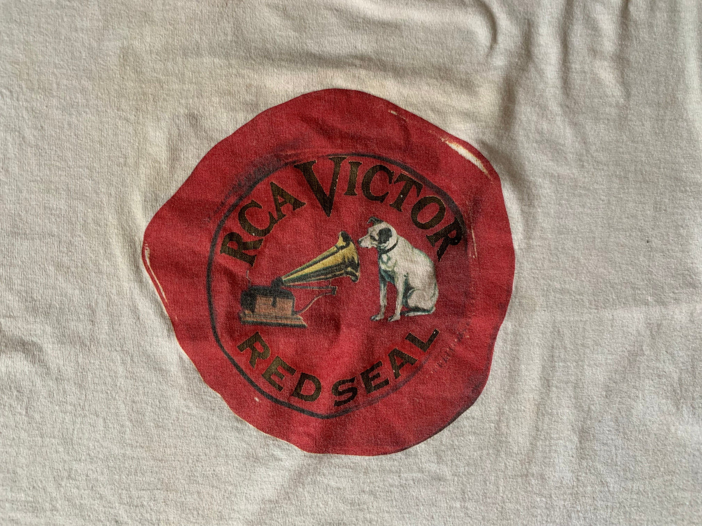 1990's RCA Victor Red Seal T-Shirt, The First Name in Classical Music, Raised Lettering, Size Large, Made in USA, 100% cotton