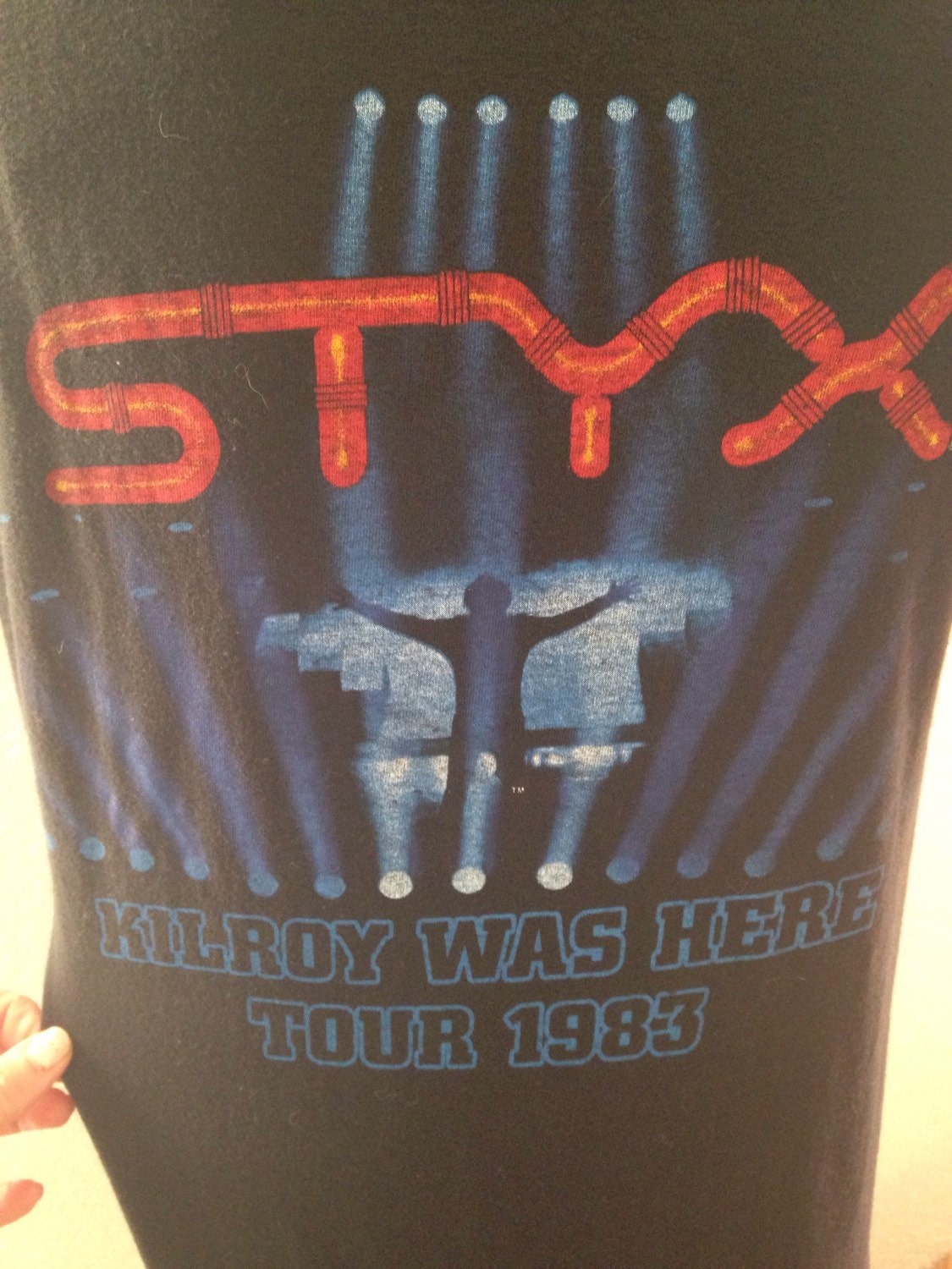 Styx, Kilroy Was Here, Concert Tshirt, 1983 Tour T-Shirt, Vintage Concert Tees, Size Large, 1980's Styx Souvenir