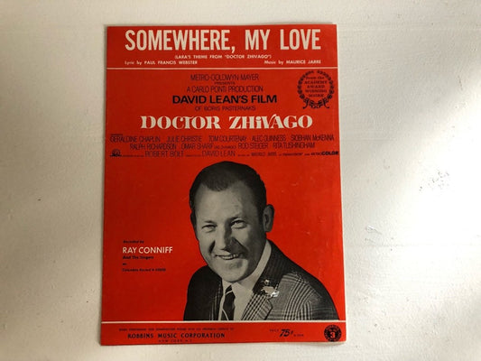 Sheet Music "Somewhere, My Love" Lara's theme from Doctor Zhivago 1960’s sheet music, Vintage Rare Sheet Music