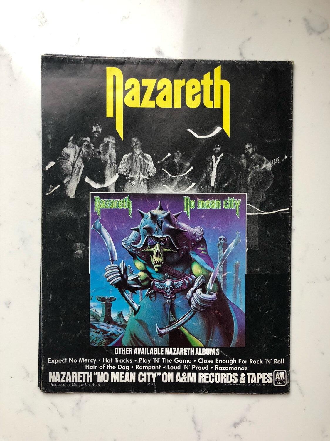 Nazareth 1979 No Mean City Tour Concert Program Poster