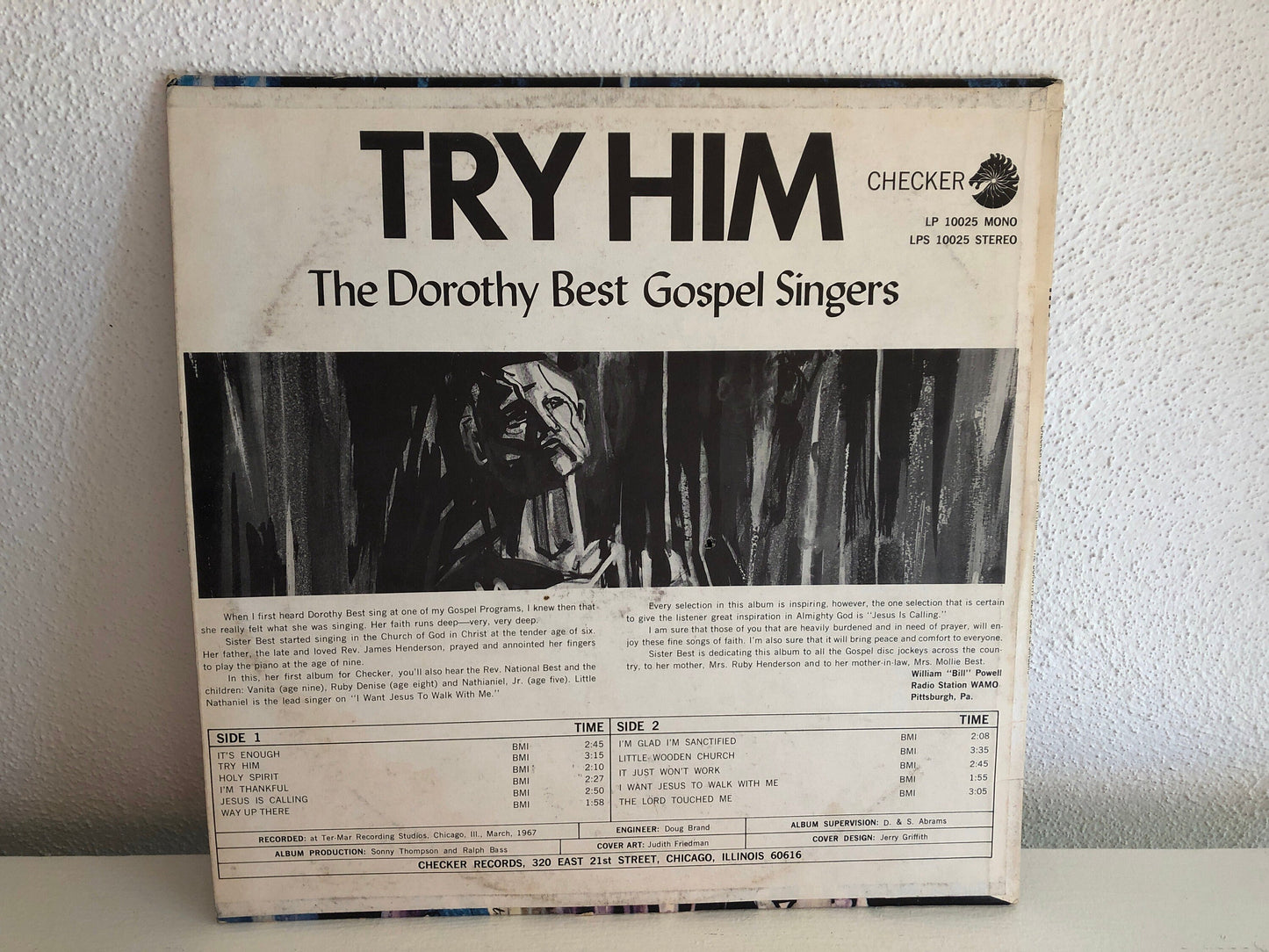 Dorothy Best Gospel Singers Vintage Vinyl Checker Records LPS-10025 1967