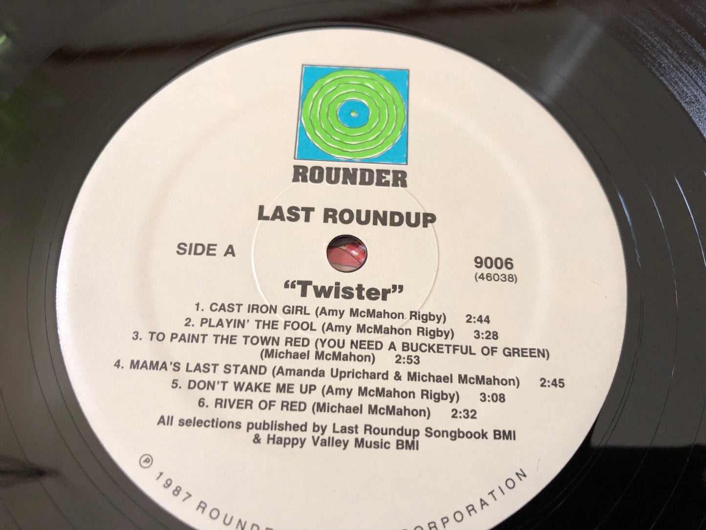 Last Roundup Twister! | 1987 Rounder records 9006 | Vintage Vinyl | 1980's Rock Records | Amy McMahon Rigby |  Garth Powell