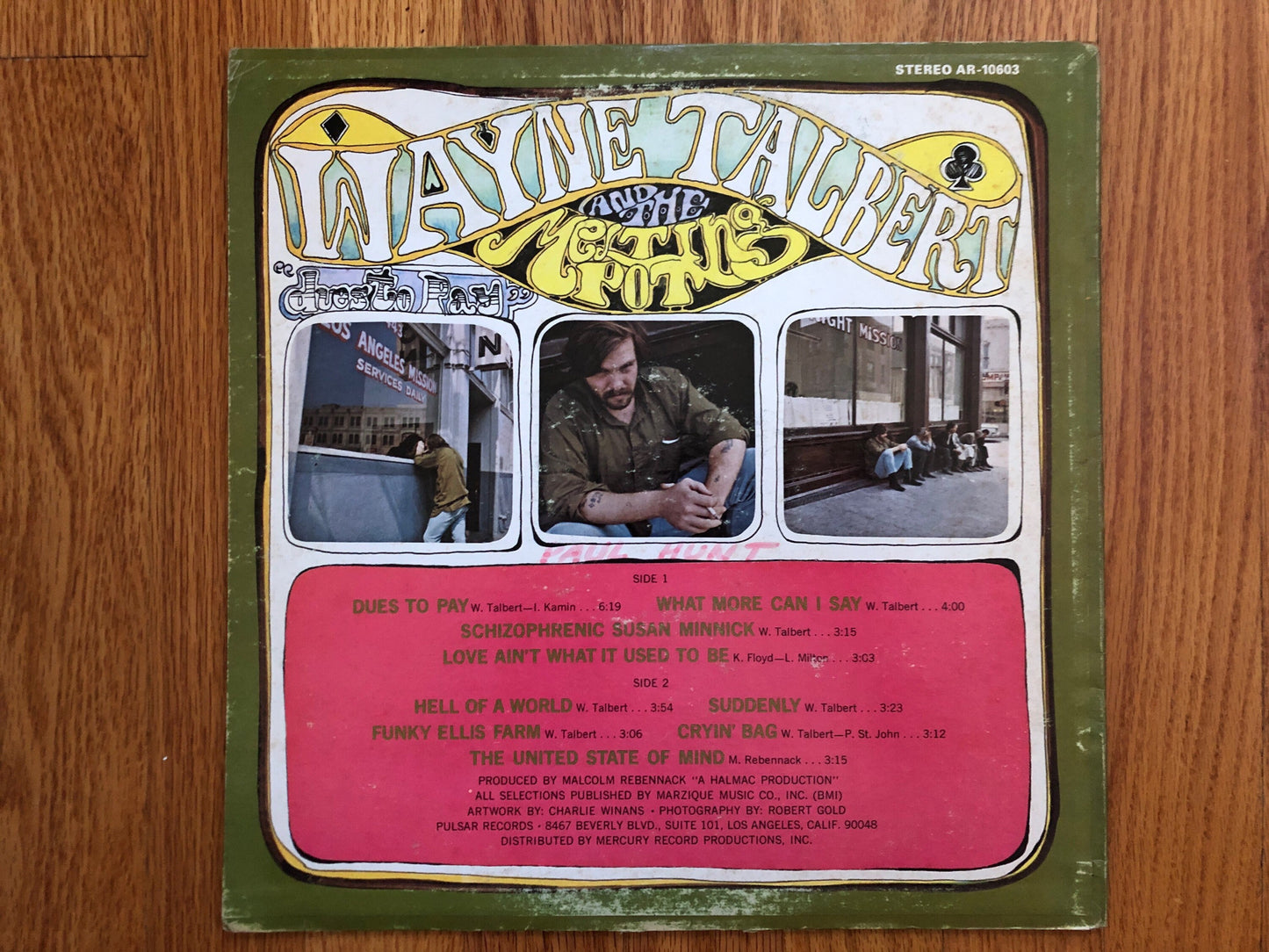Wayne Talbert & The Melting Pot|  Dues To Pay | AR -10603 | Vintage Vinyl Records | Blues Rock Records