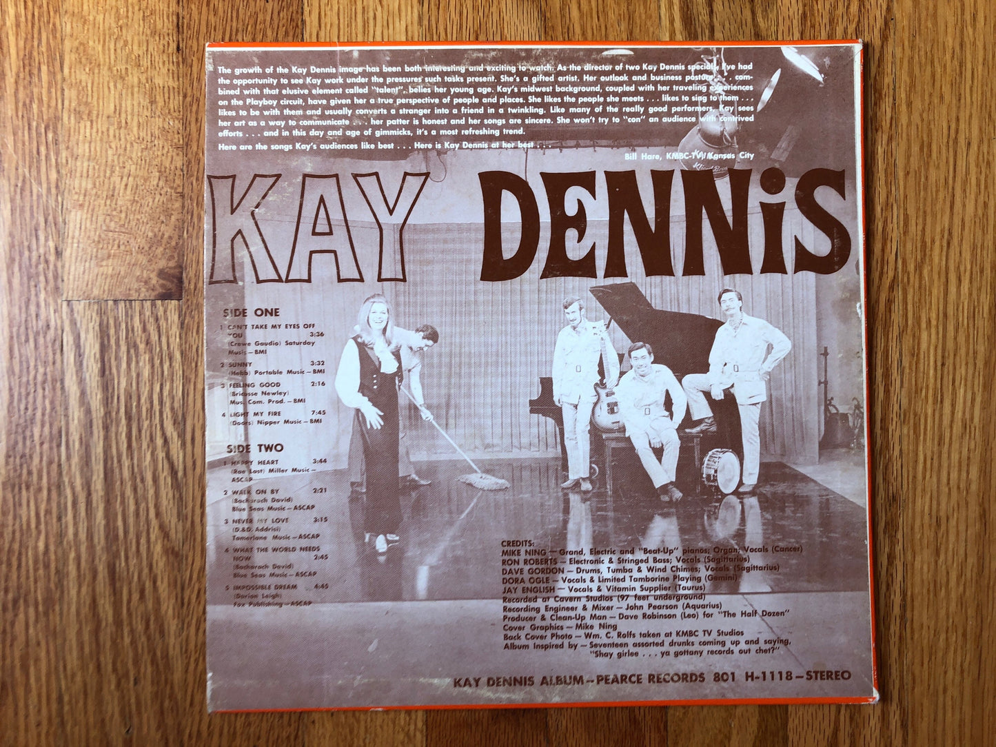 Kay Dennis, Self Titled, Vintage Record Pearce 801-H-1118, Walk on By, 1960's Lounge Music, Jazz Record, Rare Records, Vinyl record