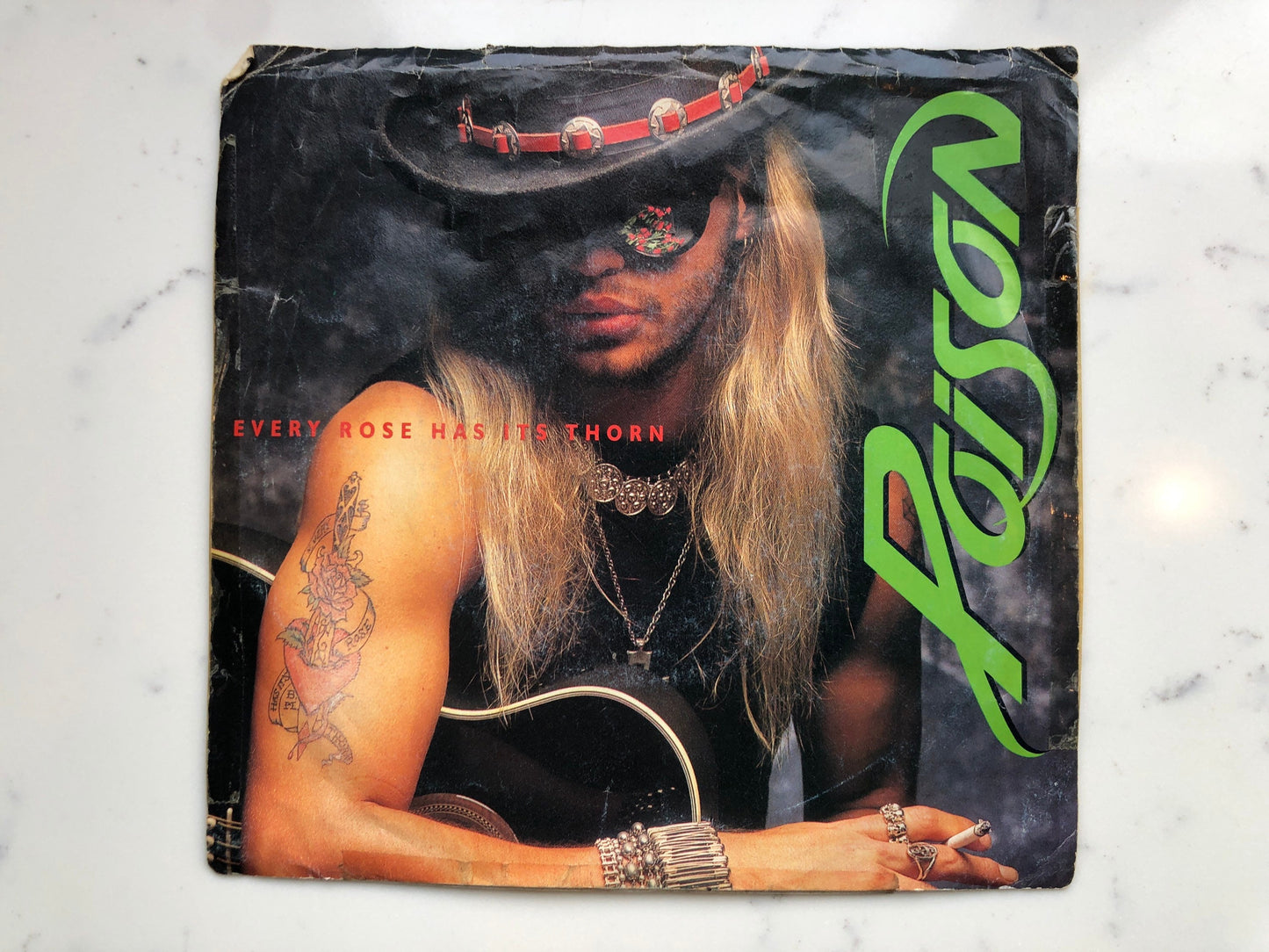 Poison • Every Rose Has It’s Thorn • Livin’ For The Minute • Enigma B-44203 • Vintage Vinyl Records • Bret Michaels • C.C. DeVille