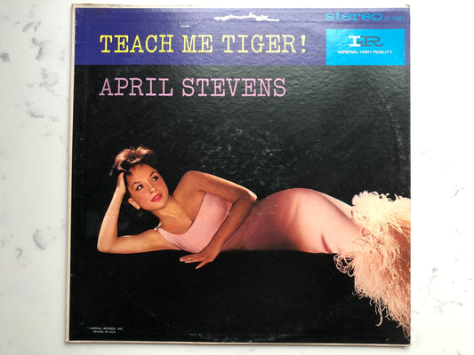 April Stevens Teach Me Tiger Vintage Jazz Records Imperial LP 12055 Vintage Vinyl 1960's Cheesecake Records Henri Rene
