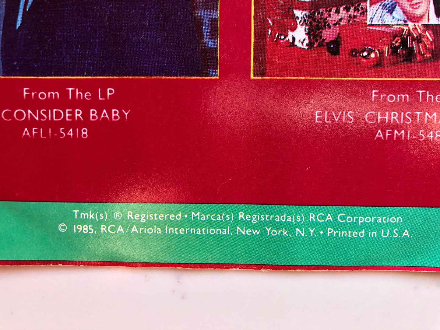 Elvis Presley | Santa Claus Is Back In Town | Merry Christmas Baby | 50th Anniversary | 1985 PB14237 Mono Green Vinyl | Elvis 45’s