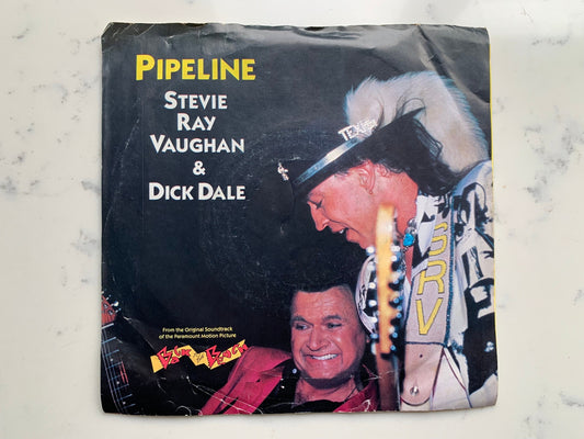 Stevie Ray Vaughan & Dick Dale Pipeline Single 45 Rpm 7" Records PROMO Vintage Vinyl Record