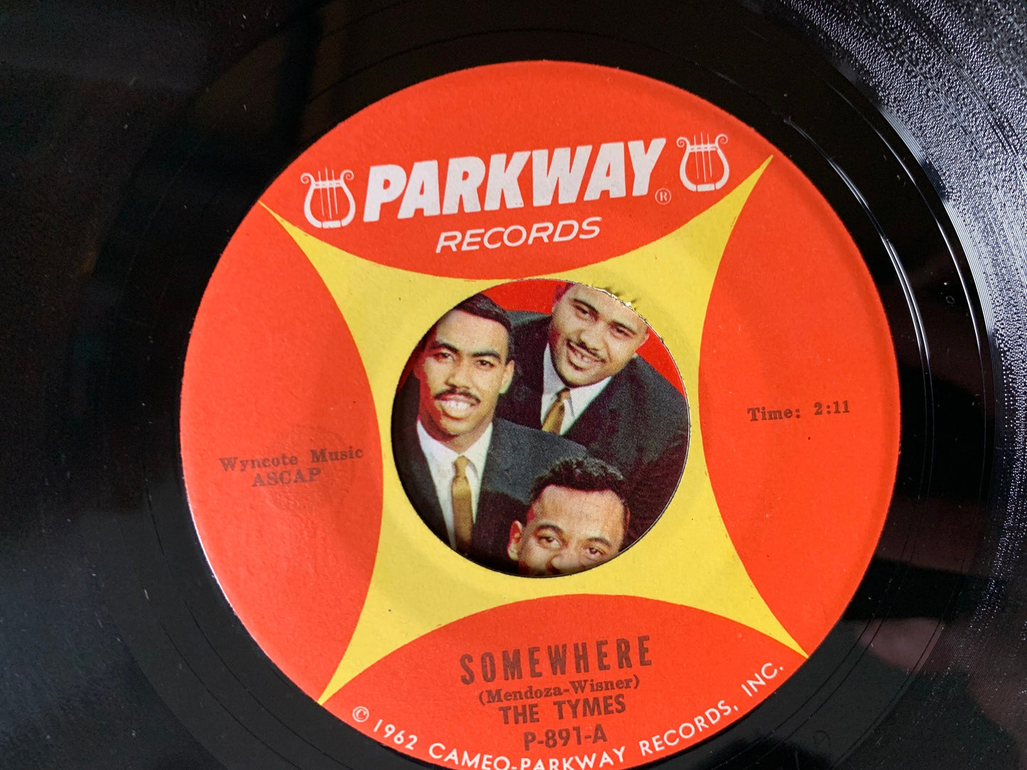 The Tymes View From My Mind, Somewhere, Parkway P-891 1960's Funk/Soul Records 45 rpm