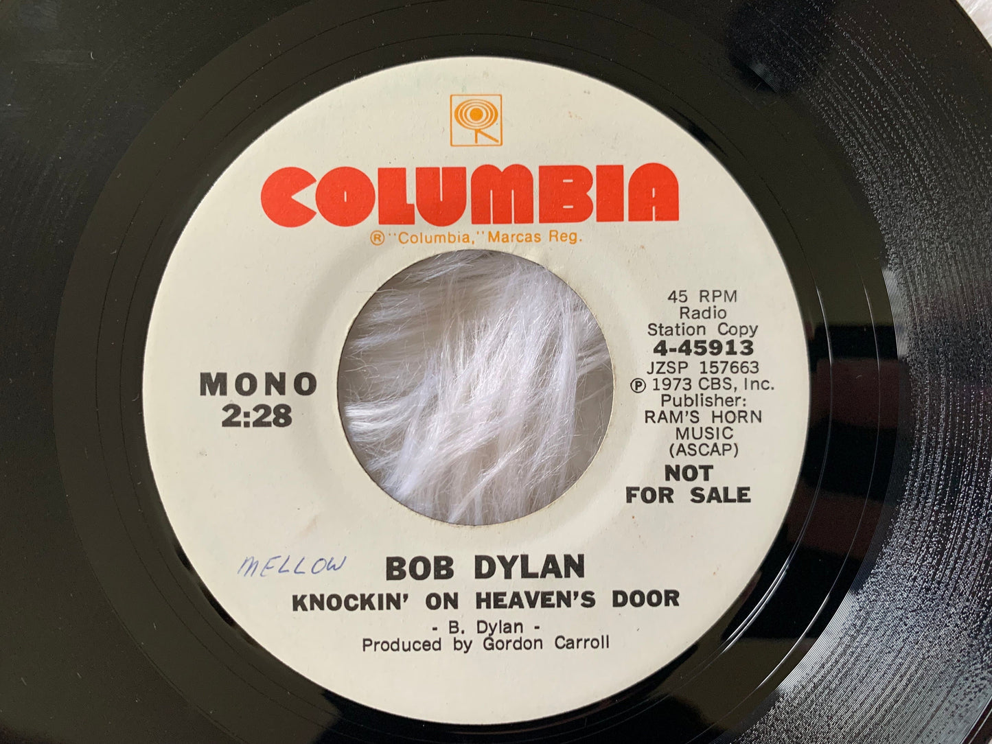 Bob Dylan Knockin" On Heaven's Door Mono/Stereo PROMO 1973 Columbia 4-45913 Vintage Vinyl Records 70's Bob Dylan Singles 45 RPM 7" Records