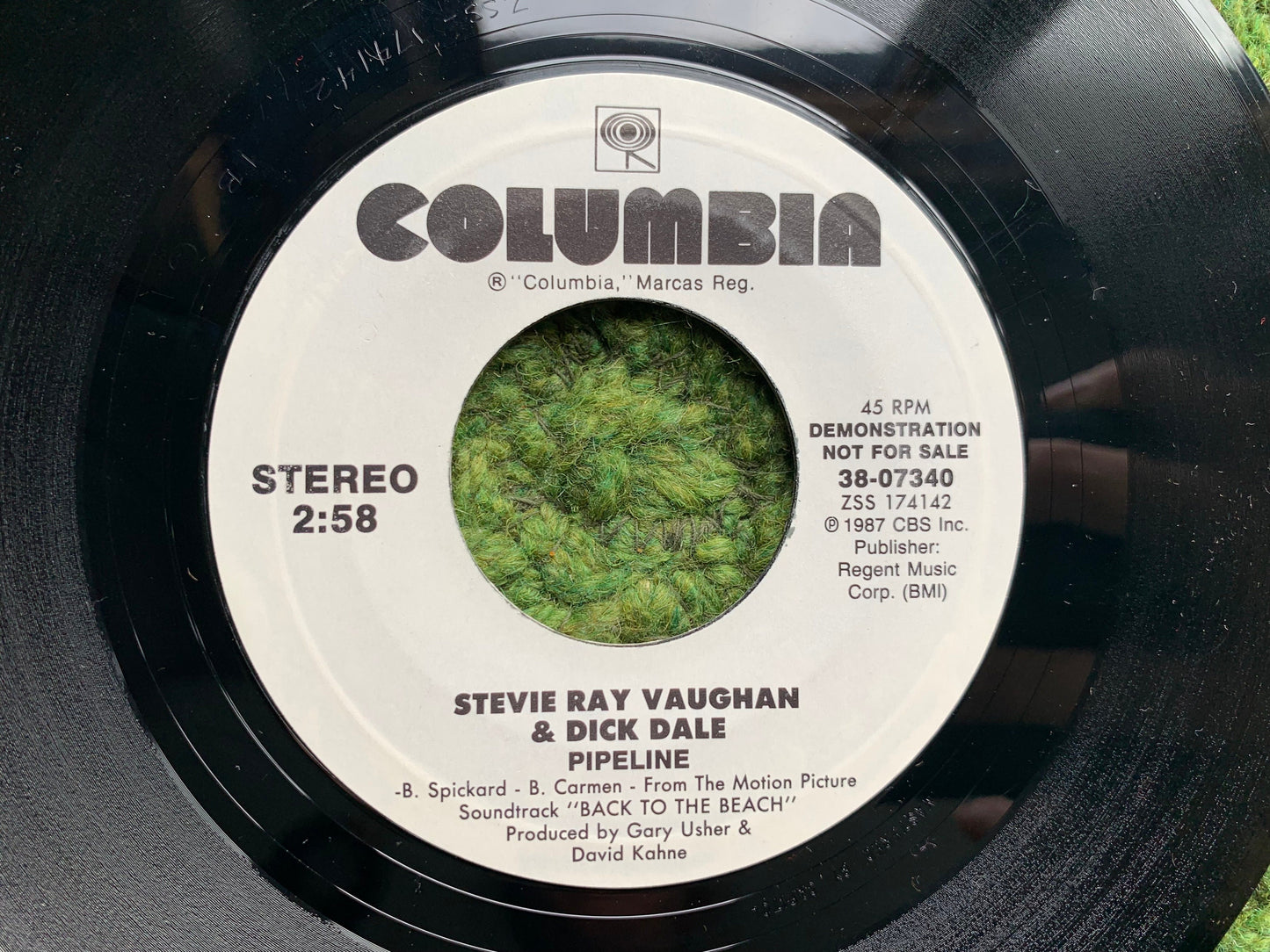 Stevie Ray Vaughan & Dick Dale Pipeline Single 45 Rpm 7" Records PROMO Vintage Vinyl Record