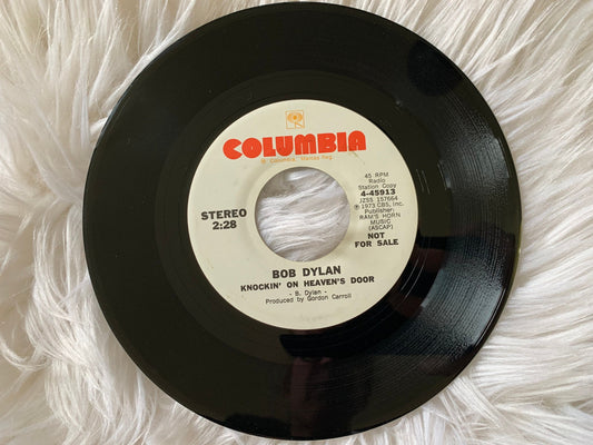 Bob Dylan Knockin" On Heaven's Door Mono/Stereo PROMO 1973 Columbia 4-45913 Vintage Vinyl Records 70's Bob Dylan Singles 45 RPM 7" Records