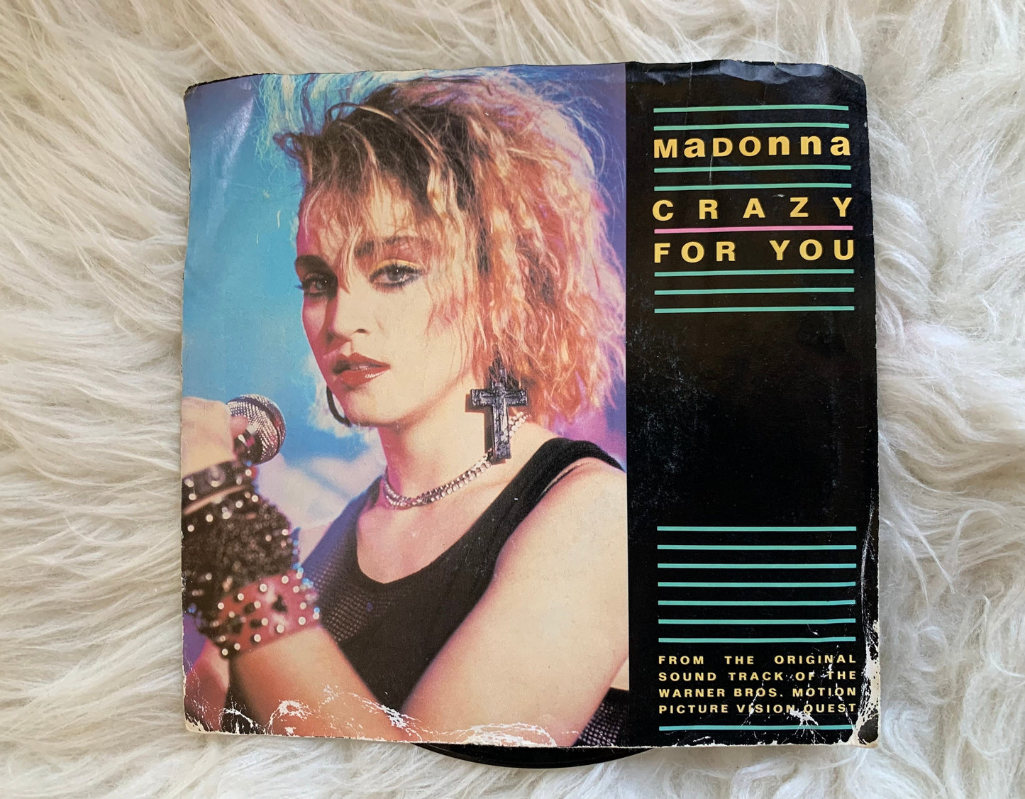 Madonna Crazy for You, Berlin No More Words Geffen 7-29051 45 RPM 7" Records 1980's Madonna Singles Vintage Vinyl Records