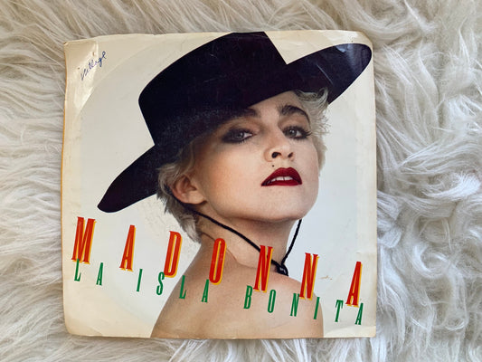 Madonna La Isla Bonita 1986 Original Sire 7-28424 45 RPM 7" Records 1980's Madonna Singles Vintage Vinyl Records True Blue Album